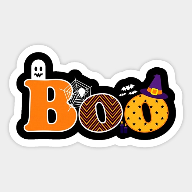 Ghost, Spider, Bat and Witch Hat Boo Halloween Sticker by klausgaiser